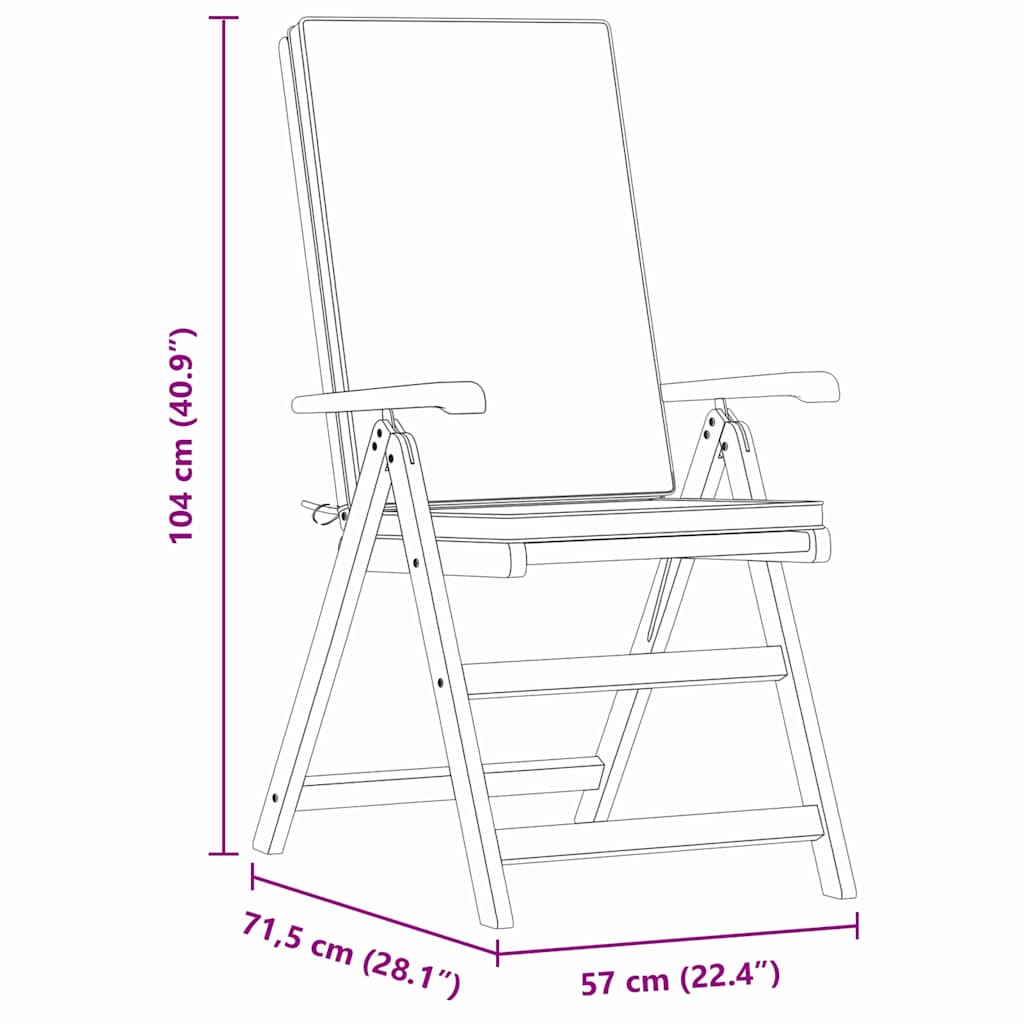 Garden Chair 6 pcs Brown 57 x 71.5 x 104cm Solid Teak wood